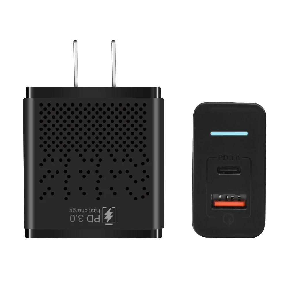 2020 USB Type-C PD Wall Charger 2 Ports 36W Fast Travel Charger PD3.0+QC3.0 for Iphone