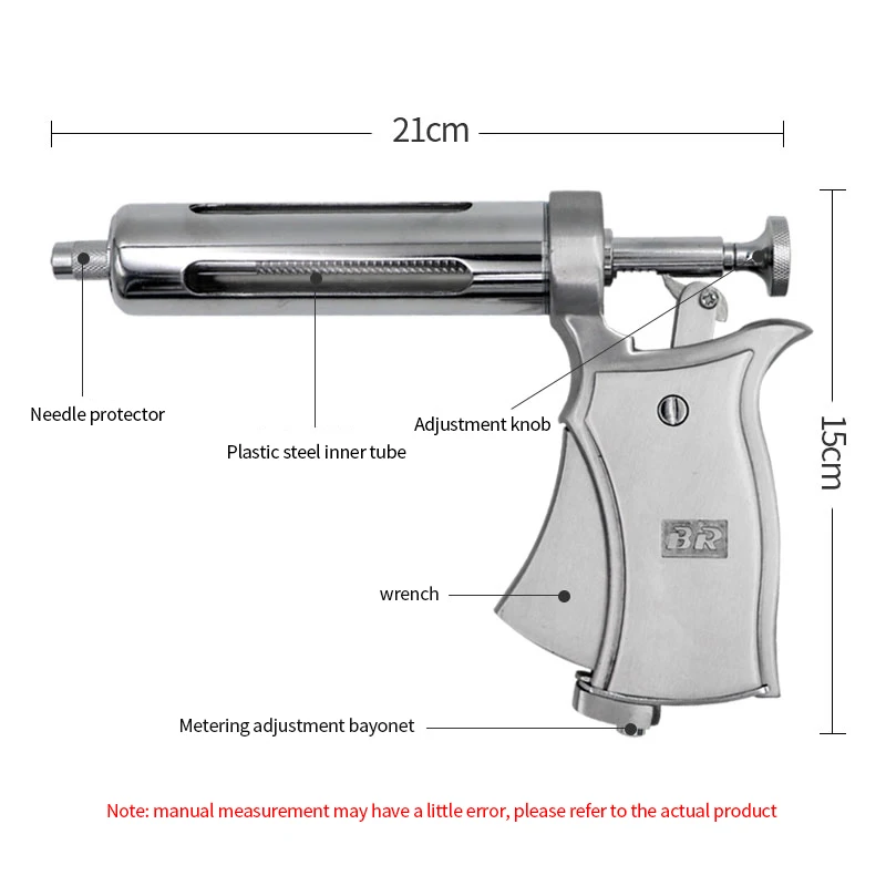 50ml semi-automatic adjustable continuous syringe veterinary syringe gun for poultry injection