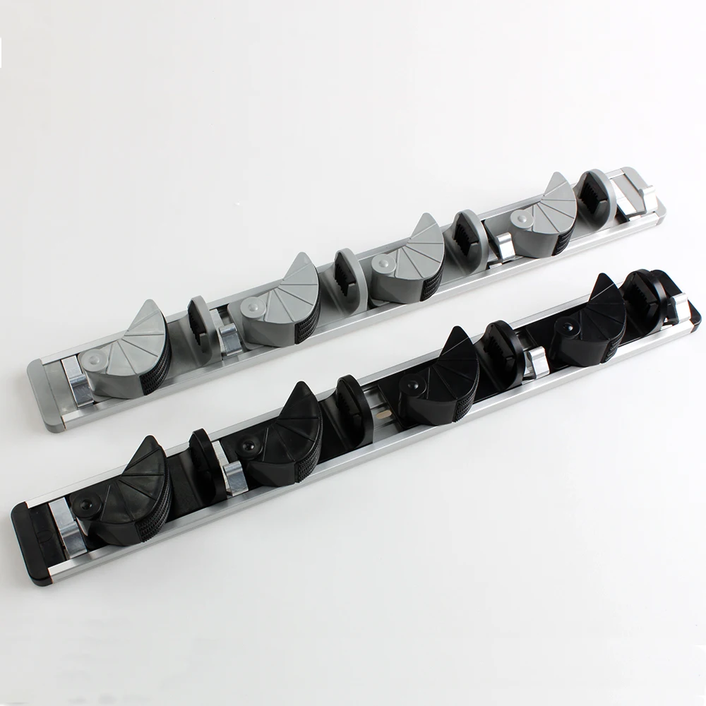 Настенный держатель для метлы и швабры, органайзер для инструментов с 4 зажимами и 4 алюминиевыми крючками, стойка для метлы и швабры