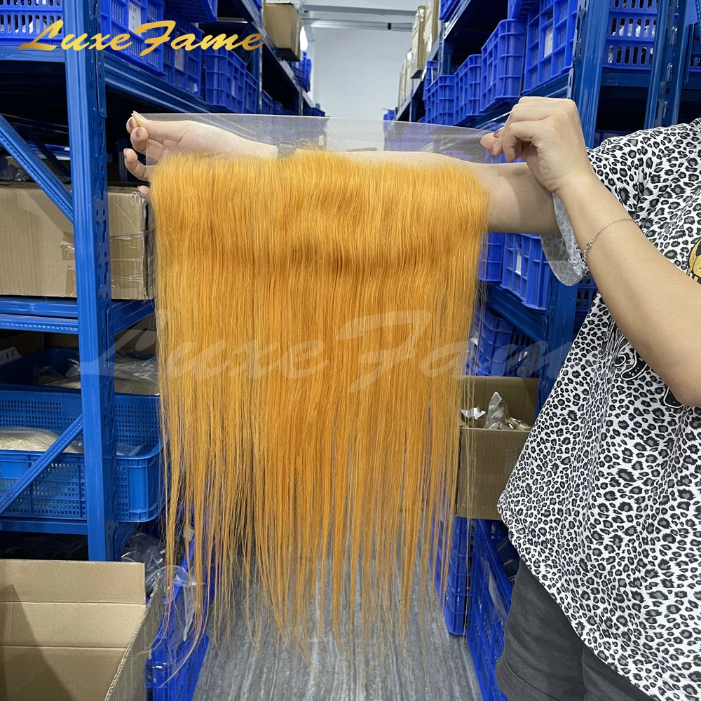Luxefame Hair Orange Swiss Lace Closure Brazilian Body Wave Remy Human Hair 8'-40 Bundles