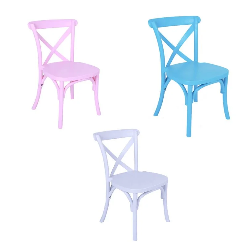 factory wholesales cheap white pink cross back kids chairs children kids party chairs