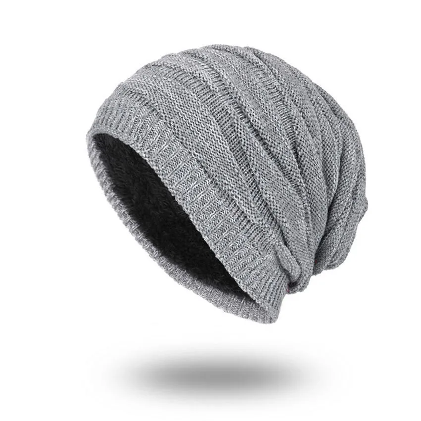 Thick Soft Beanie Ski Caps Outdoor Wool Knit Warm Winter Hats For Women And Men