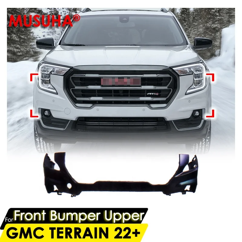 MUSUHA Front Bumper Upper For GMC Terrain Front Bumper Cover Upper  Front Bumper Cover 2022 2023 OEM 84931973 84931971