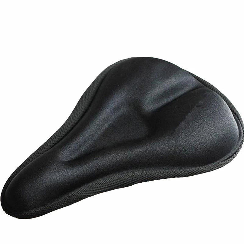 Black Bike Cycling 3D Silicone Soft Gel Thick Saddle Bicycle Seat Bike Shock Absorption Cushioning Pad Comfortable Brand