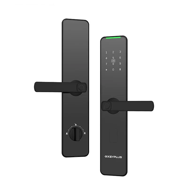 Tuya WIFI App High Security Fully Automatic Smart Lock Biometric Fingerprint Automatic Smart Door Lock Phone Silver Basic Cloud