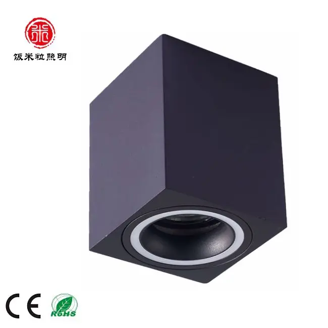 IP20 Exposed Cube DownLight-Empty Fixture Use light source LED or Halogen lamp GU10 Aluminium inner acrylic ring  96x96x125mm