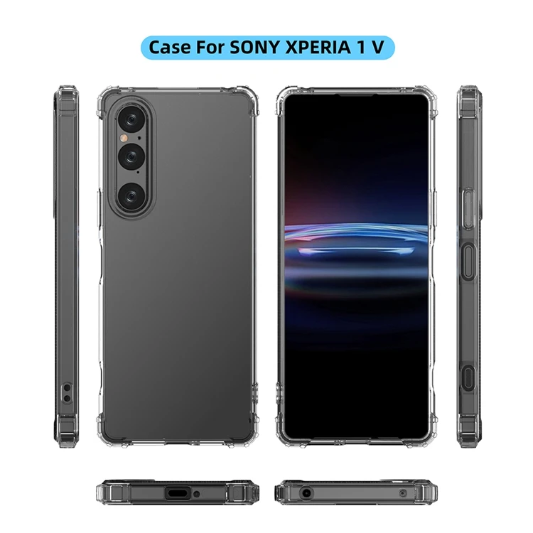 Factory price 1.5mm Transparent Grade drop proof tpu Mobile Phone Bags & Cases for Sony Xperia 1 V 2023 5 V 1 V 10 phone case