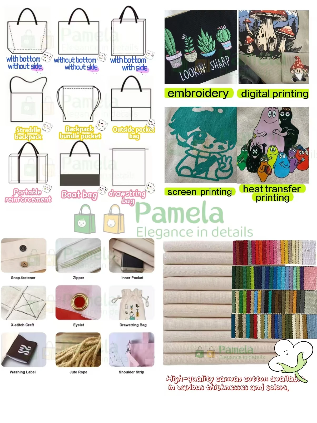 design folding canvas bag bamboo laundry basket belt bag pouch canvas sports waterproof waist bag