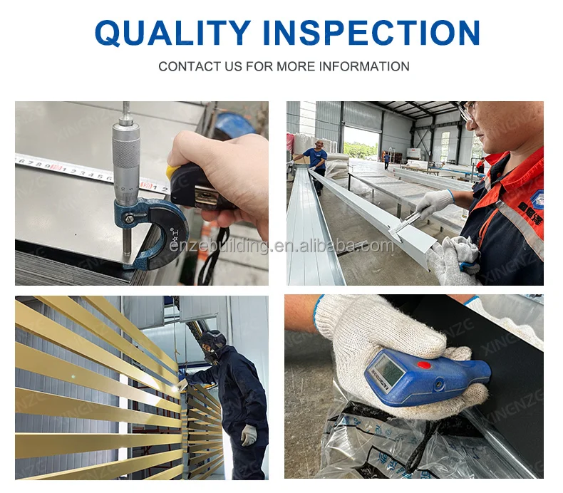 Customized U-Baffle Ceiling System Metal Square Tube Aluminum Ceiling