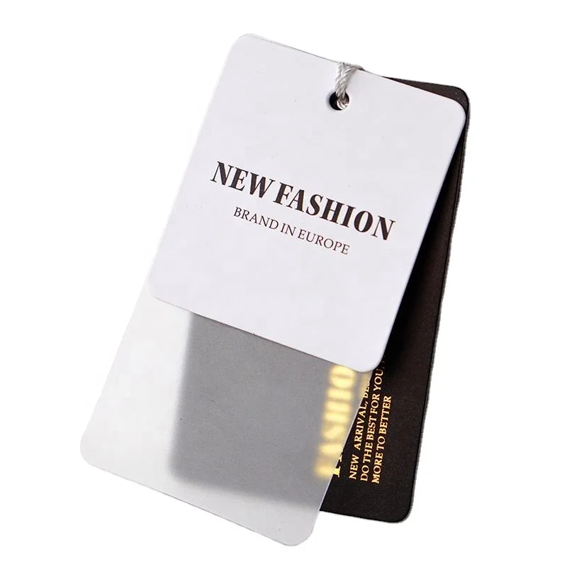 Custom Garment Accessories Hangtag Clothing Printed Embossed Logo Paper Hang Tag For Clothes