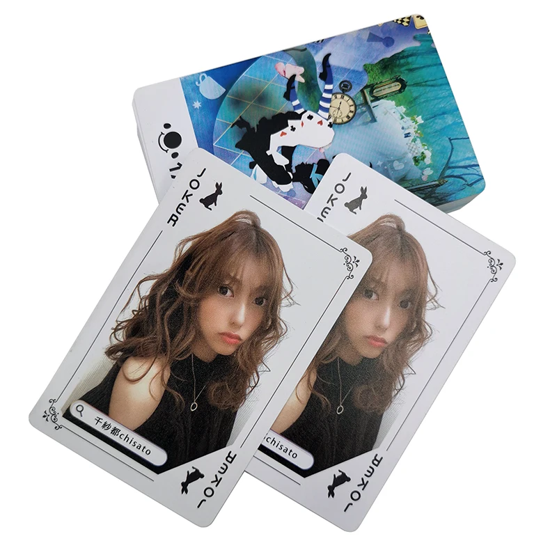 Cheap custom personalised adult poker games playing cards printing Star girl photo plastic cards printing paper picture card
