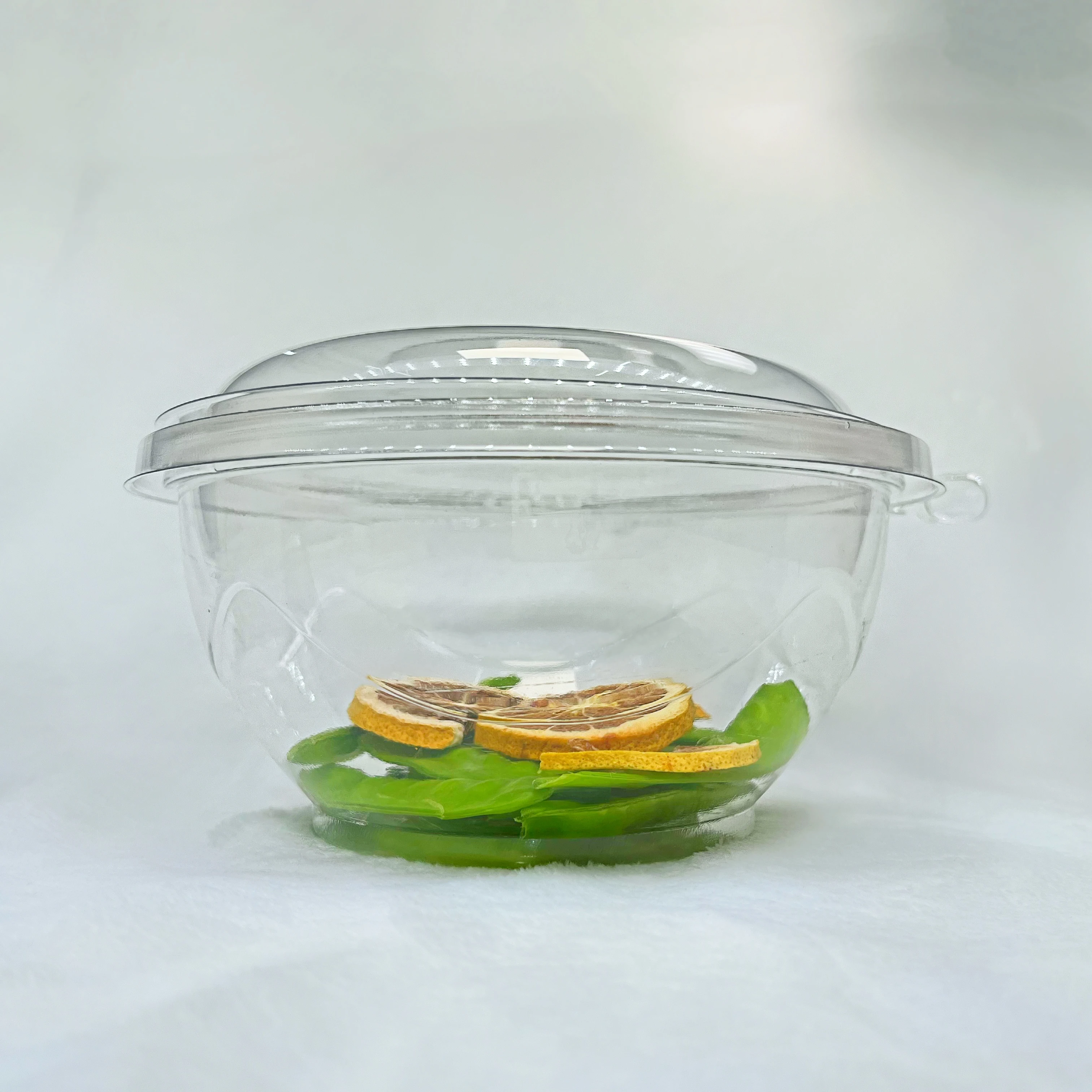 Wholesale Disposable Plastic Salad Fruit bowl Recyclable Multifunctional salad box with sauce box compartmentalize divide tray