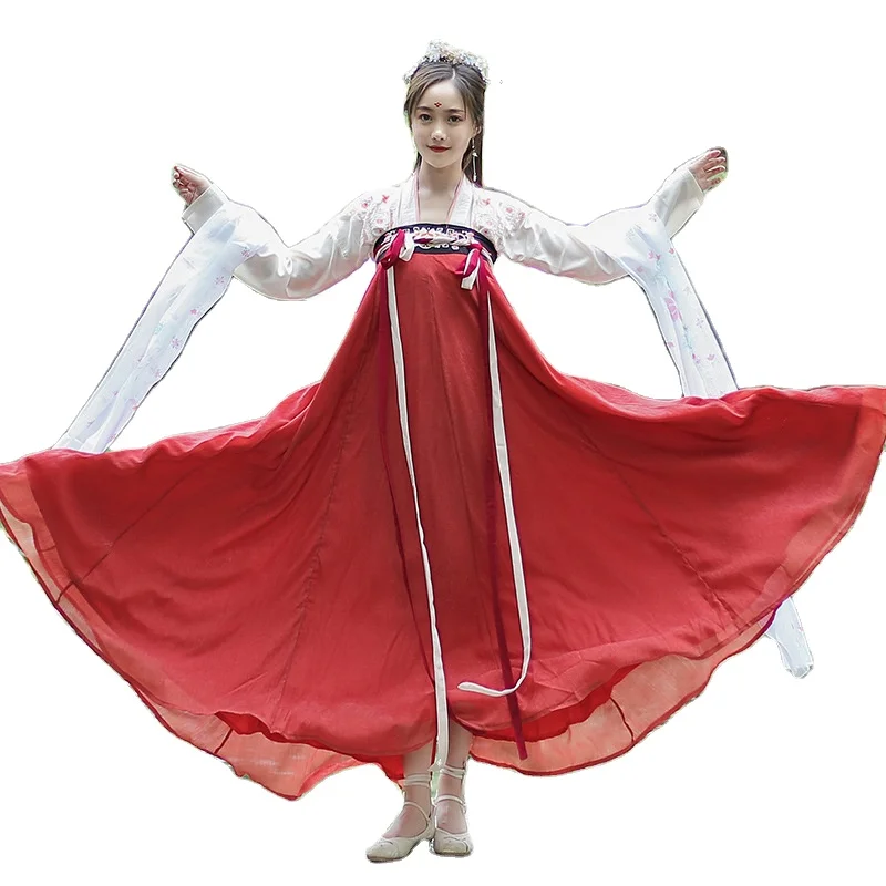  Женская Hanfu Full-маленькая юбка в старинном стиле улучшенная древней китайской стиль