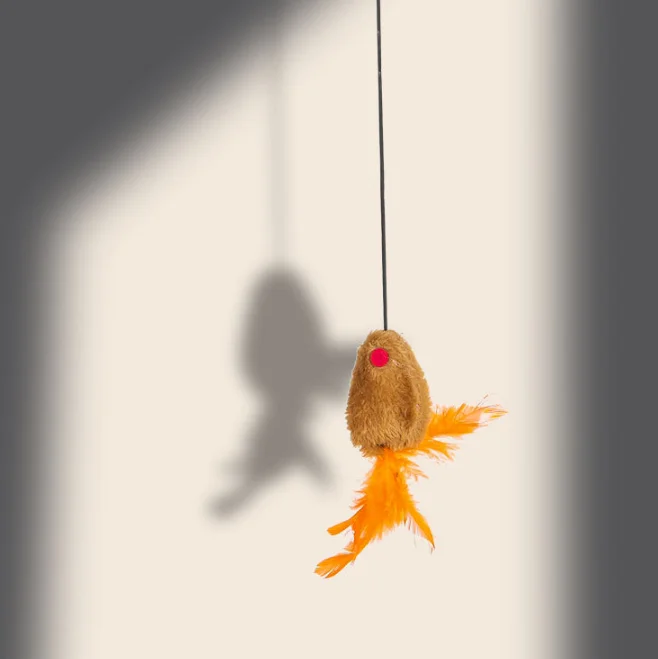 Door window hanging Sound Mouse retractable adjustable Cat teasing interactive toy