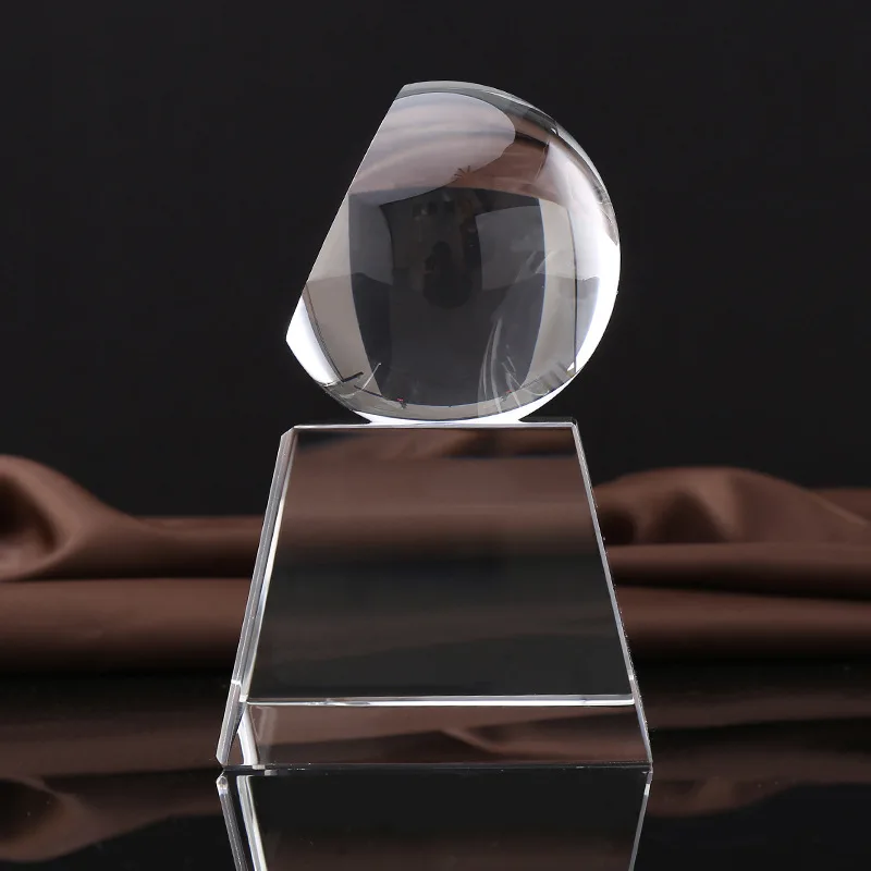 ADL Customized Acrylic Awards Crystal Trophy Award Clear Ball Trophy With Logo Laser