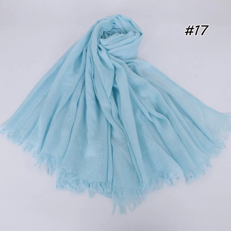 Wholesale Cheap Price Scarves Solid Color Cotton And Linen Black Scarf Women Hijab Scarf