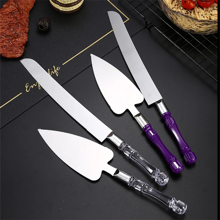 2pcs Stainless Steel Cake Shovel Set Bread Pizza Knife Dessert Pie Fondant Divider Cutter Spatula Server Baking Tool for Wedding