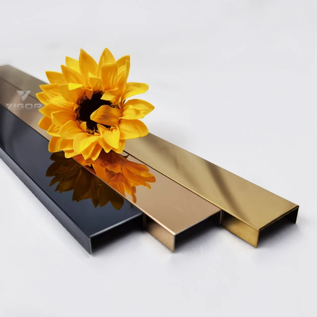 
Stainless steel decorative metal strips for furniture gold metal edge trim for cabinet black wall strip 