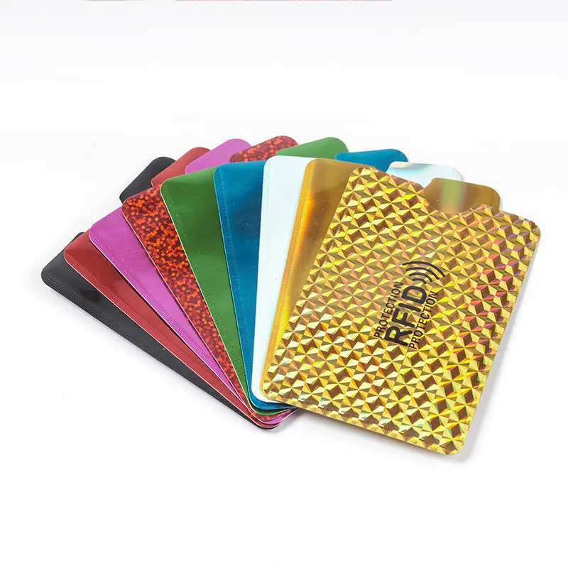 Hot selling anti-theft Aluminum foil paper RFID Blocking sleeve plastic card holder