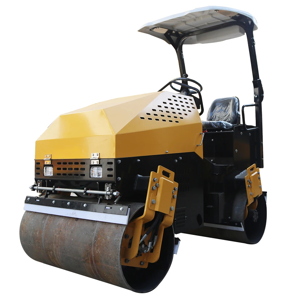 Double Drum 1 Ton Asphalt Roller Diesel Mini Road Roller Compactor Road Construction Equipment Handle Small Road Roller