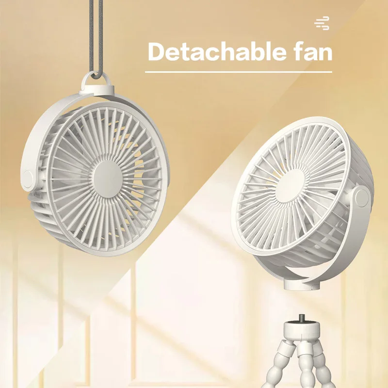 Outdoor Electric Flexible Tripod Clip Octopus Fan Battery Max 5200mah Desktop Car Fans Rechargeable 3 Speed Hand Small Fan