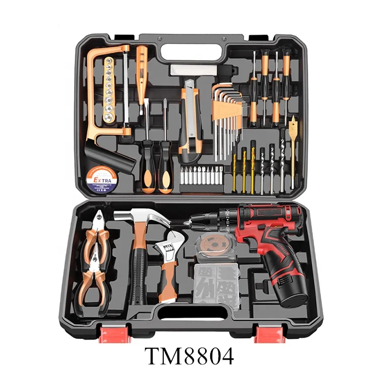Professional Custom 100pcs Power Hand Tools Electric Drill Household Complete Tool Kit Box Set For Home