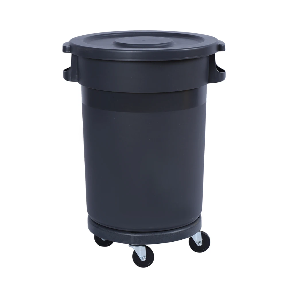 Plastic Round Kitchen Trash Can Commercial Waste Container Trash Bins