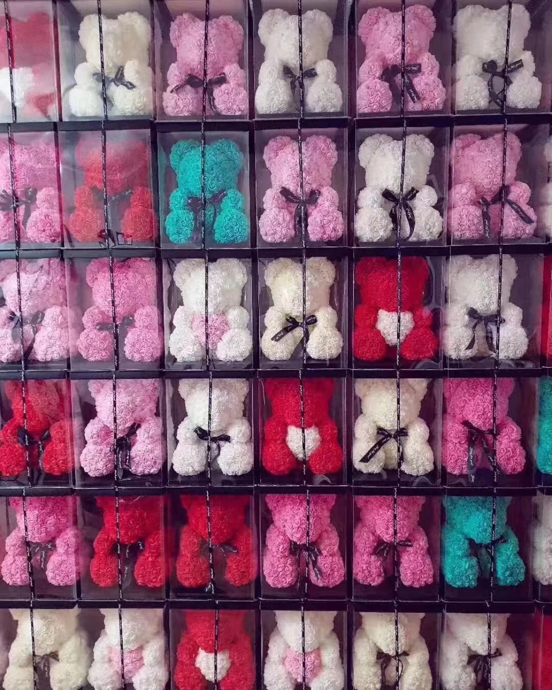 New world online shopping treal 40cm Soap Foam Bear of Roses Bear Flower