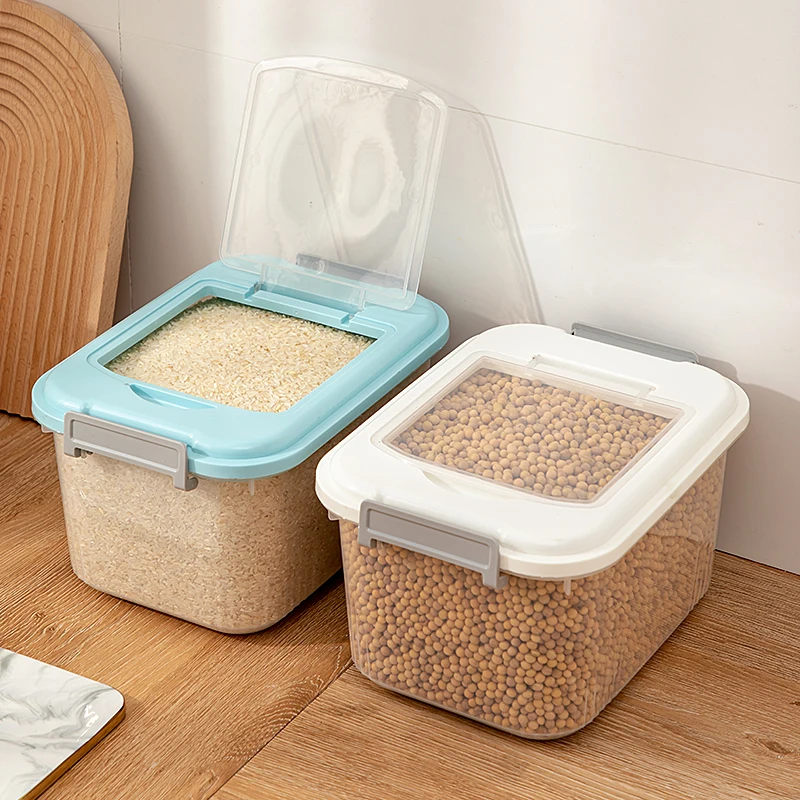 Plastic Containers For Food Rice Bin Household Rice Storage Box