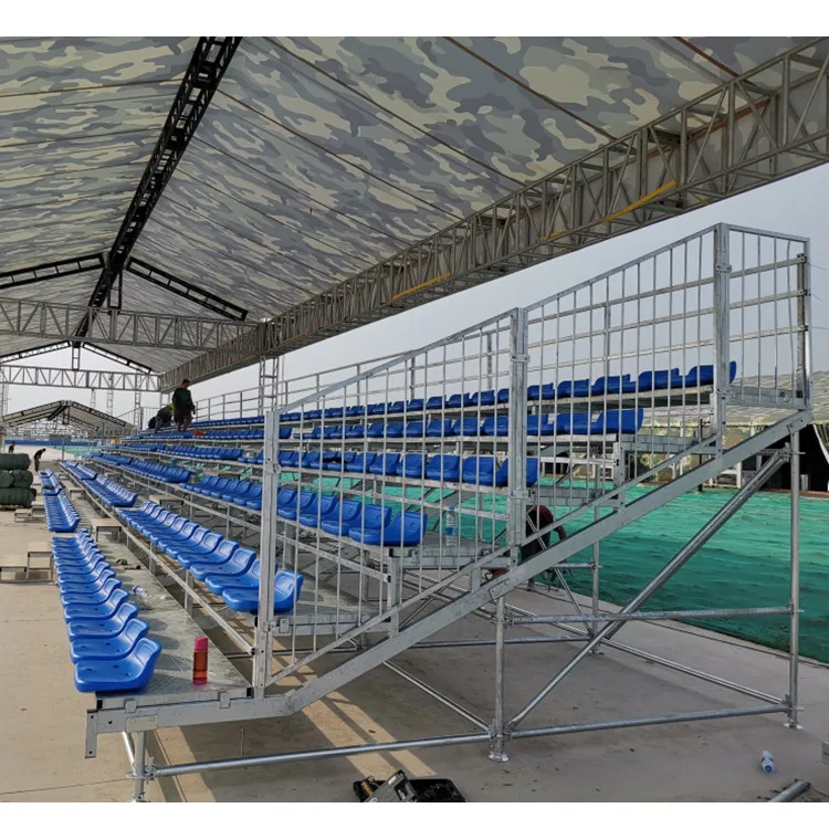 6 Rows Football Stadium Grandstand Bleachers Seat Outdoor Galvanized Metal Steel Grandstand