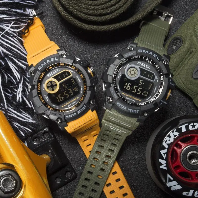 
smael 8010 Men Electronic Watch Alarm Clock Stopwatch Night Light Multi-functional Outdoor Sports Watch 