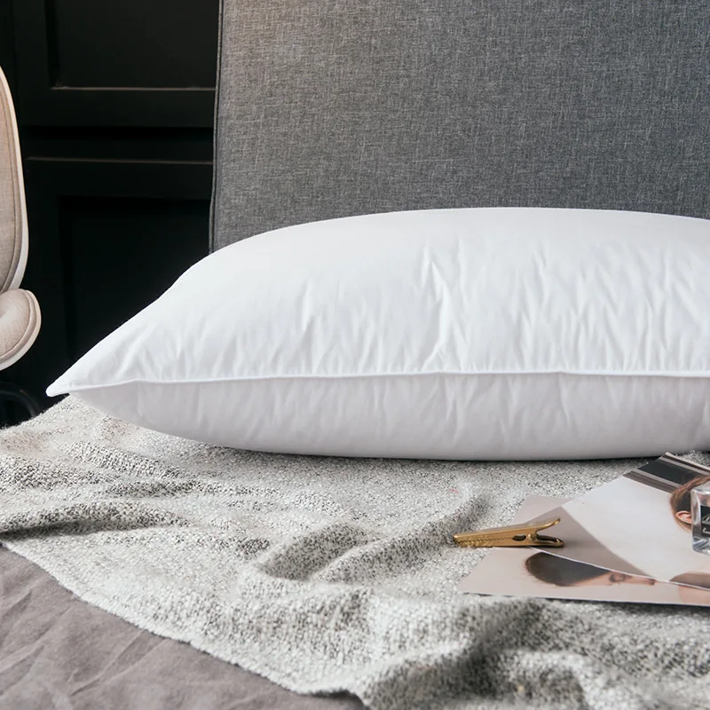 Wholesale custom luxury hotel linen sleep bed pillow cover cushion 100% cotton pillow case comfort plush 5 star Hotel Pillows