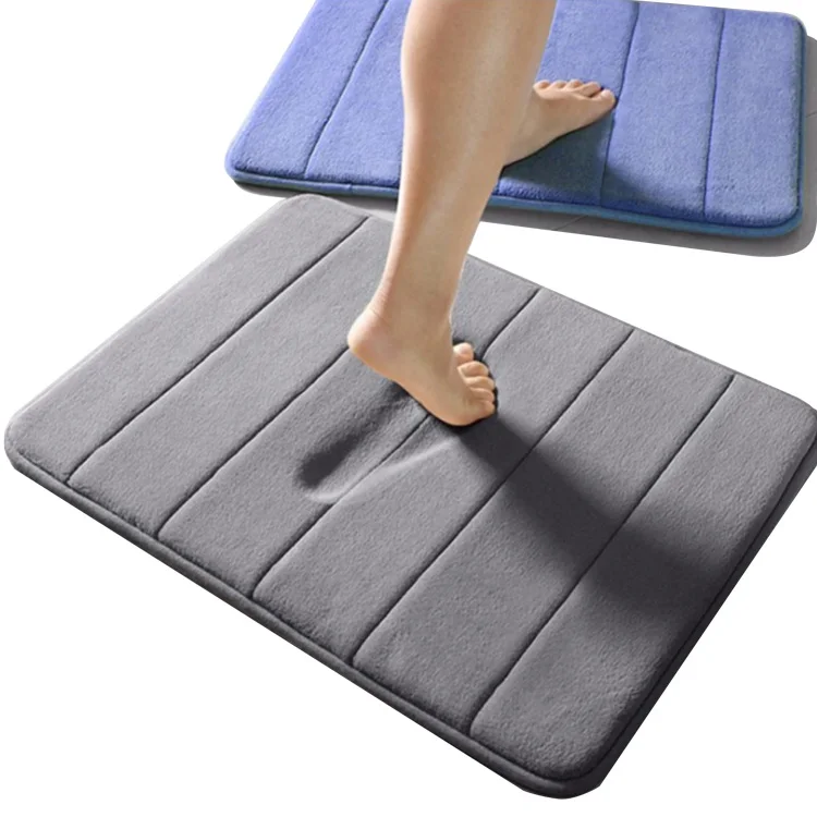 Antislip Bathroom Floor Bathtub Carpet Microfiber Memory Foam Bath Mat