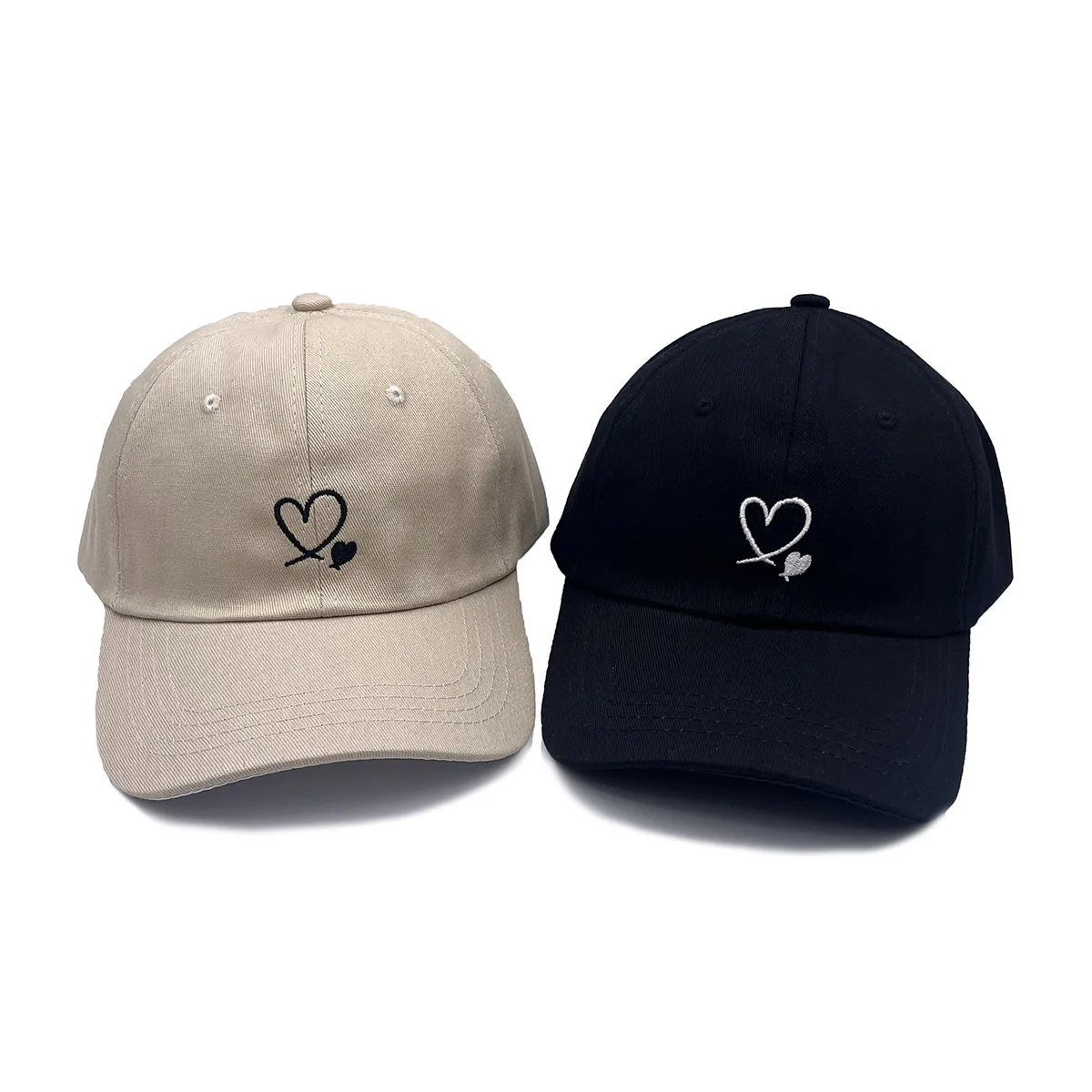 Embroidered Heart Pattern Custom Cotton Baseball Cap for Men and Women Personalized Dad Cap Sorority hat