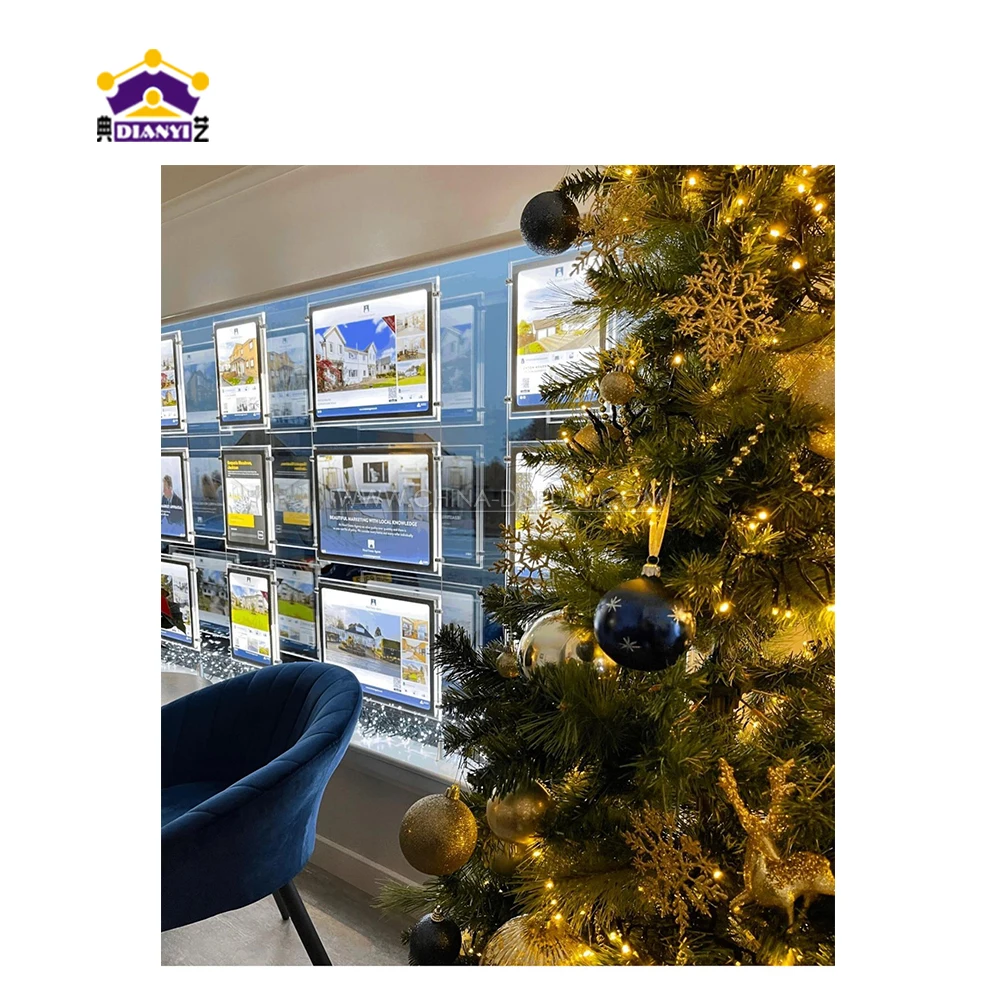 Custom Advertising Rectangle Full Luminous Illuminated Billboard Real Estate Agent Marketing Acrylic Light Box for Shop