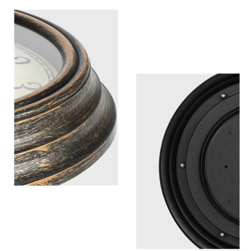 1pc wall clock 12 inch silent living room creative American retro quartz clock Nordic plastic clock Amazon