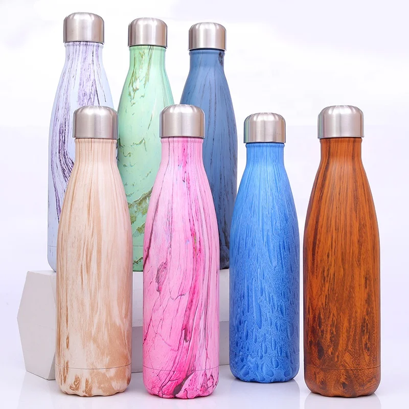 Stainless Steel Natural Wooden Water Bottle Coke Bottle