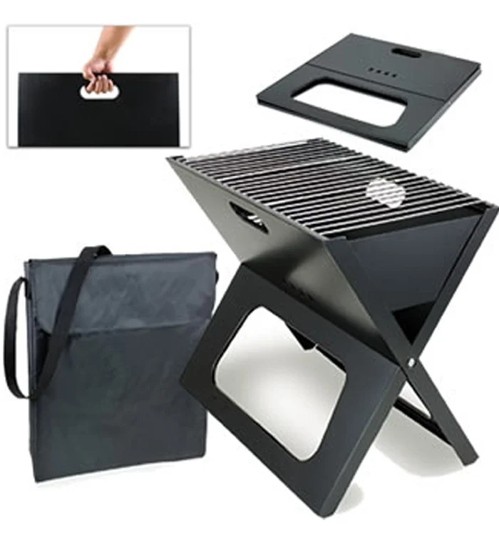 
Small Portable Outdoor camping X shape bbq grill bar b q grill Foldable Notebook Charcoal barbecue Grill 