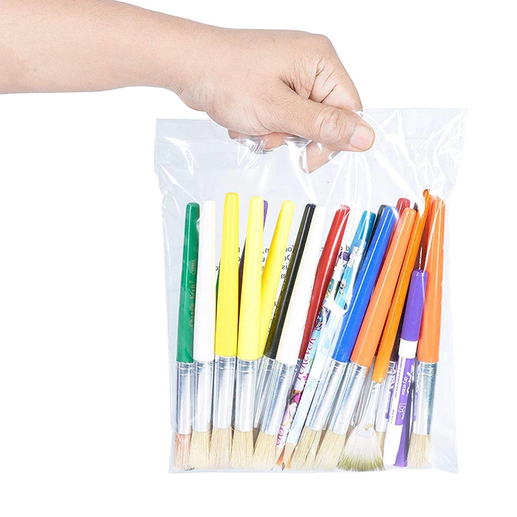 9x4Inch Self Seal 1.5 Mil Clear Poly Bags With Suffocation Warning Permanent Adhesive Packaging Bag For Cloth T-shirt
