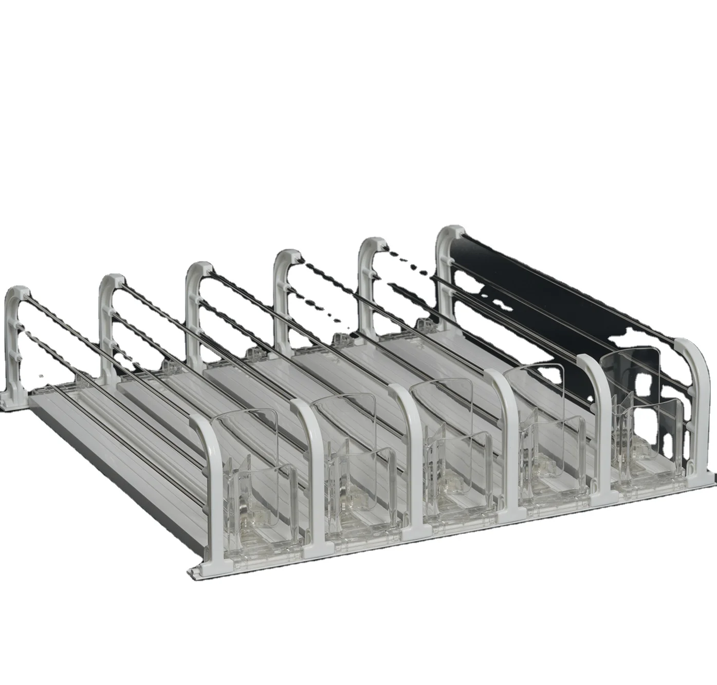 Drink Organizer for Fridge 5 rows Self-Pushing Soda Can Organizer for Refrigerator with Adjustable Pusher Glide