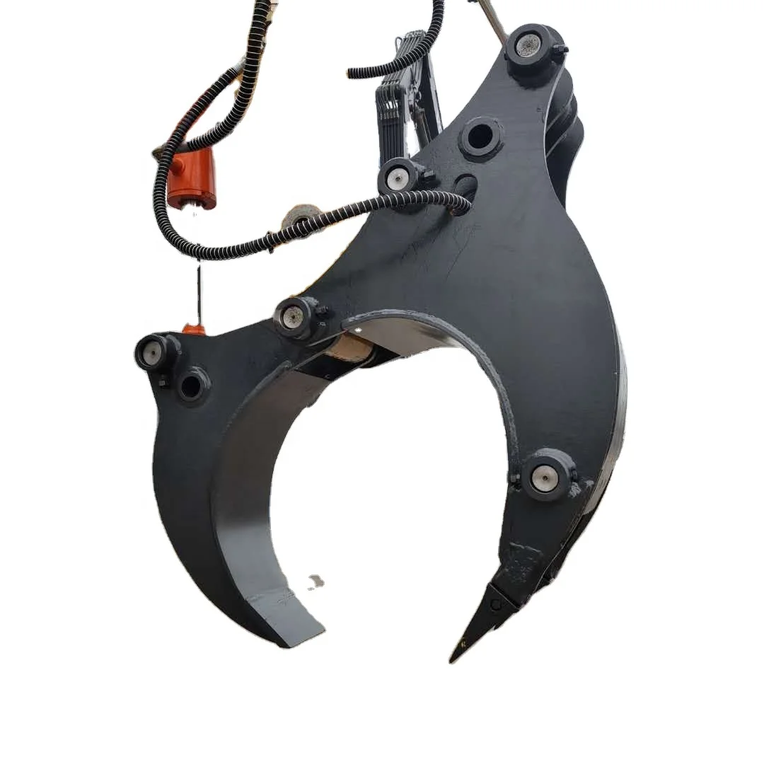 Excavator attached hydraulic grapple digging tree root cutting wood shears for root stump cutters