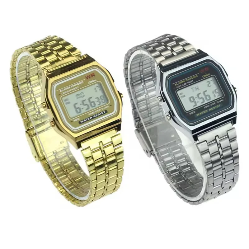 hot selling metal LCD digital wrist watch for unisex sport digital watch