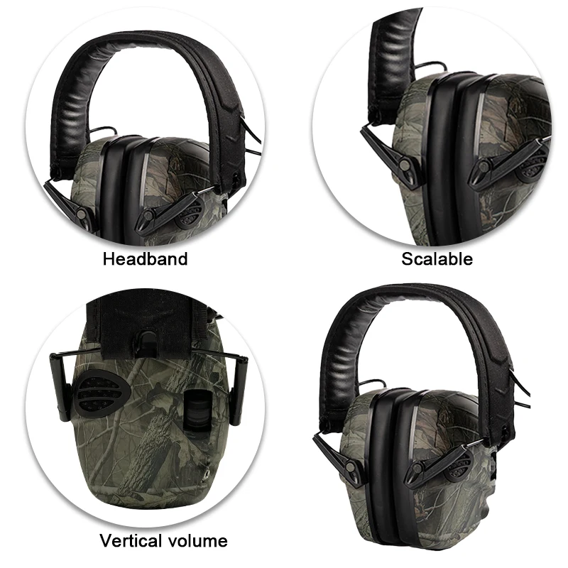 Dual Control Knob Walkers Electronic Ear Muffs Tactical Ear Protection Hunting Earmuffs With Replacble Ear Pads