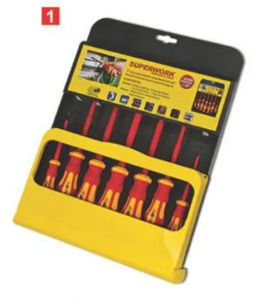 7PCS Insulated Screwdriver Set 1000V VDE Professional Screwdriver Set for Electrician Plastic Box Slotted Phillips