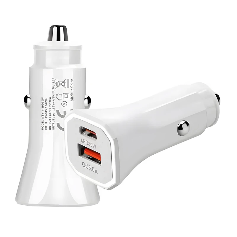 2024 Hot Selling High Quality Mini QC3.0+PD18W Mobile Phone Charger Cheap USB Car Charger for Iphone for Samsung Galaxy