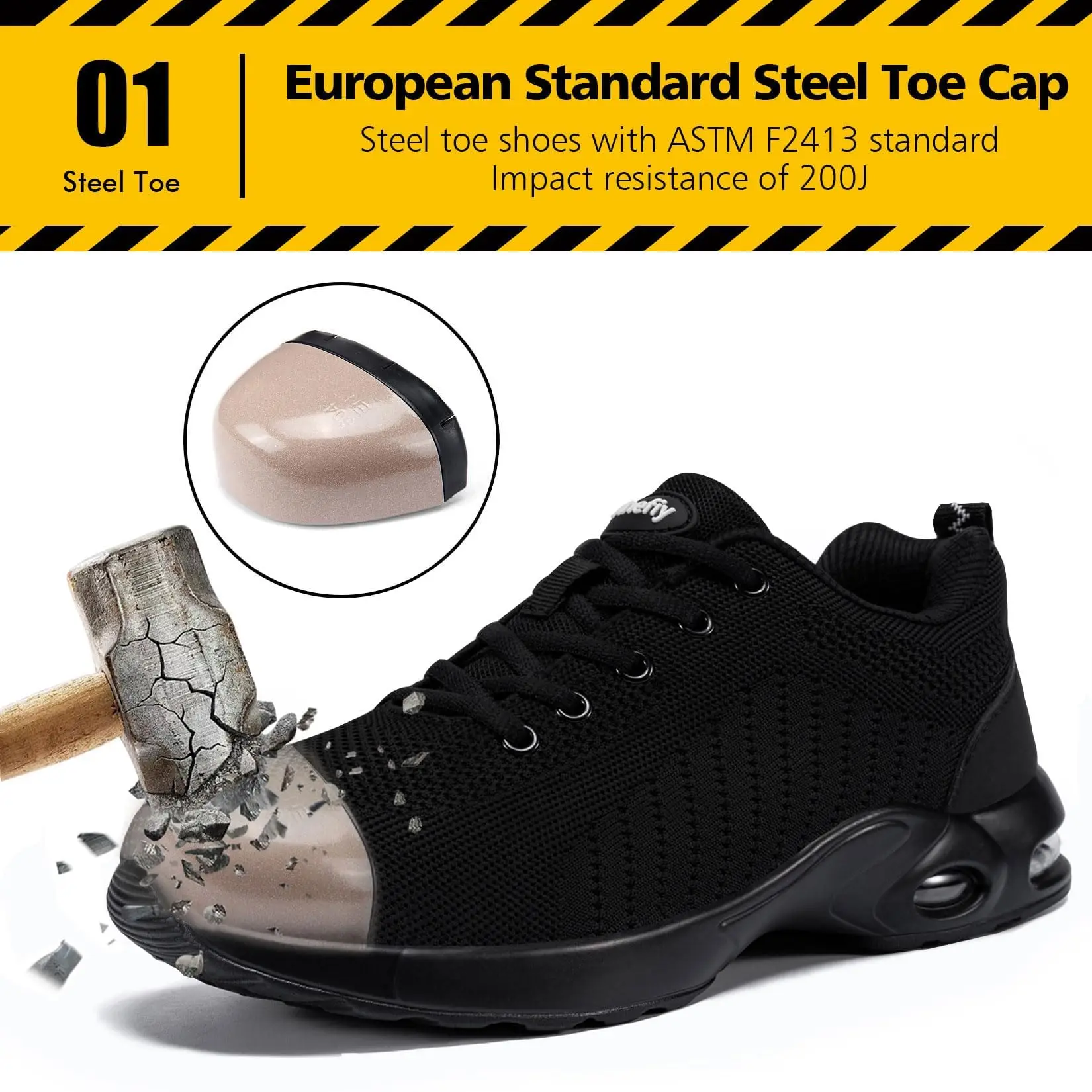 SeeMore Sports Shoes Resistant Puncture Proof Work Sneaks Breathable Shoes Lightweight Comfortable Anti Slip