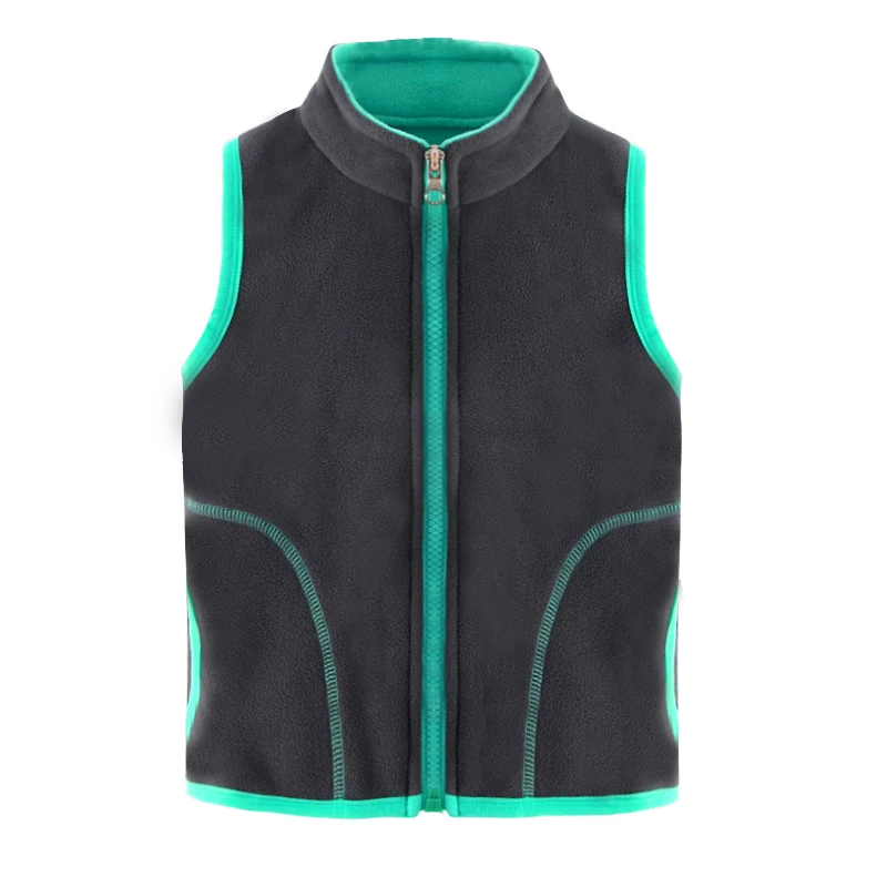 
Cheap Polar Fleece Vest High Quality Thick Custom Zipper Fly Pockets Fleece Vest Kids 