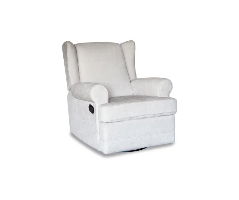 Modern style soft fabric glider with swivel recliner chair