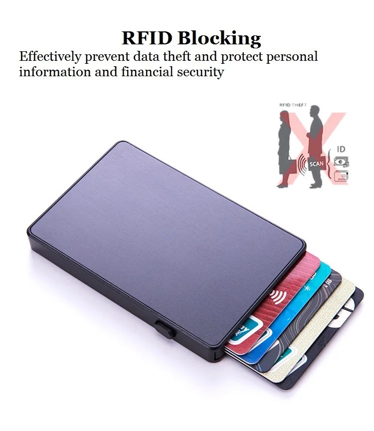 RFID Blocking Anti-Theft Wallet for Men card holders for women pop up card holder