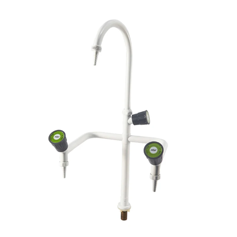 High Quality Lab Equipment Lab Water Tap Solid Brass 3-way Lab Faucet swing Goose Neck